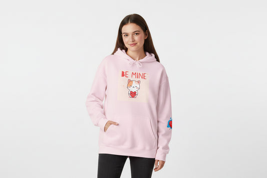 Be Mine” Cat & Heart Hoodie 🐱💖 - Sumoud Studio