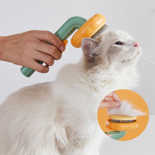 Pet Pumpkin Grooming Brush – Self-Cleaning Slicker for Dogs & Cats - Sumoud Studio