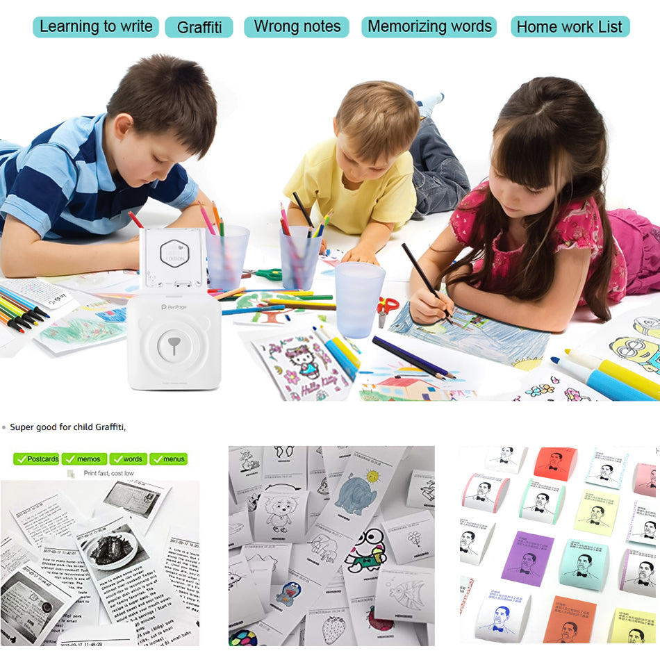 Mini Bliuetooth Wireless Thermal Printer Paper Sticker Label Printer - Sumoud Studio