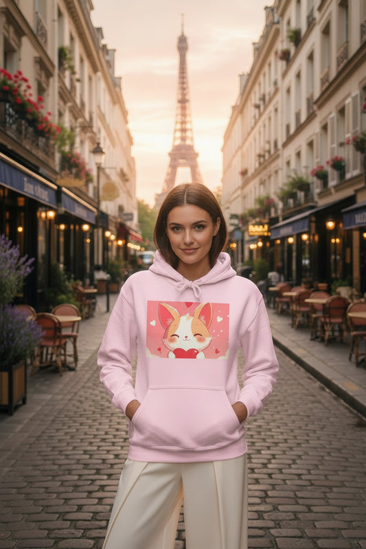 Cute Corgi Heart Hoodie — Kawaii Valentine Love Pullover - Sumoud Studio