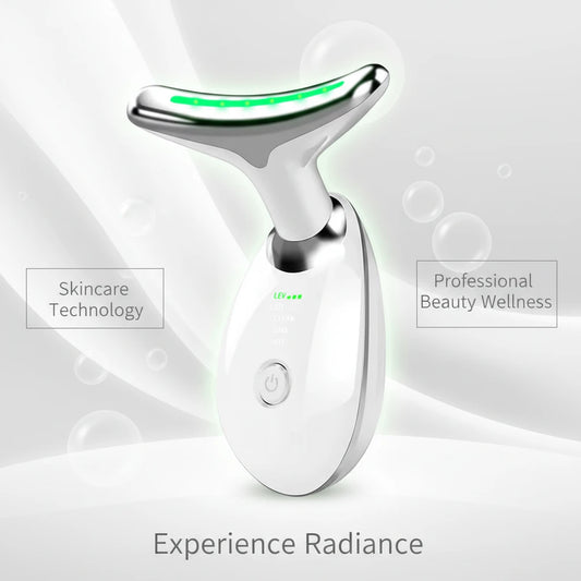 Beauty Facial Massager, 7 Color Wavy Acne Beauty Microcurrent Facial Device Skin Firming for Face Neck Beauty Device,