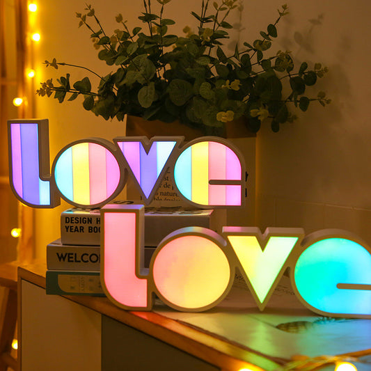 Valentines Day Decor LED LOVE Light Valentines Day Gift For Girlfriend Bithday Wedding Party Decoration Romantic Wedding Decor - Sumoud Studio