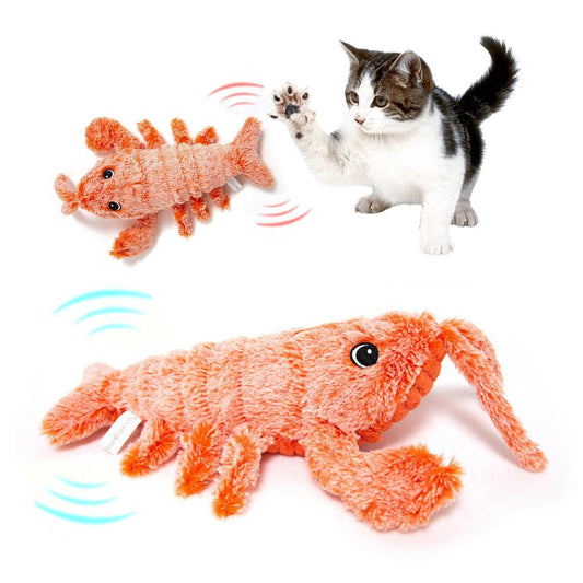 Electric Jumping Lobster Plush Cat Toy – USB Rechargeable - Sumoud Studio